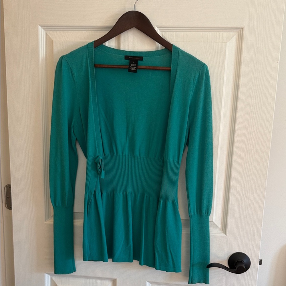 BCBGMaxAzria Teal Long Sleeve Cardigan